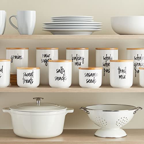 158 Food Container Labels (Black, Clear / Varies)