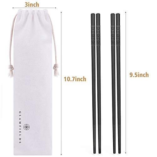 5 Pairs Fiberglass Chopsticks (Black Cherry-5 Pairs)