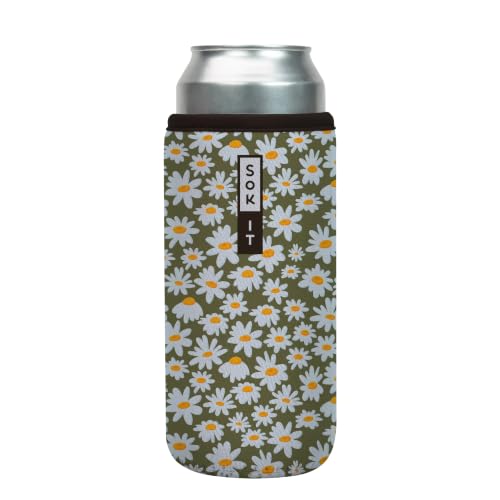 CanSok Sleeve for Beer & Soda Insulated Neoprene Cover (Chamomile China / 25oz Can Sleeve)