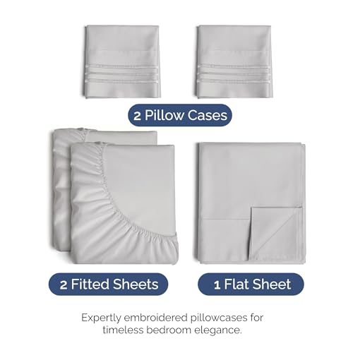 Split King Size 5 Piece Sheet Set (04 - French Grey / Split King Size)