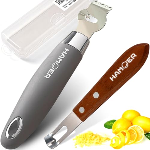 Lemon Zester & Channel Knife 2Tools for Cocktails with a storage box