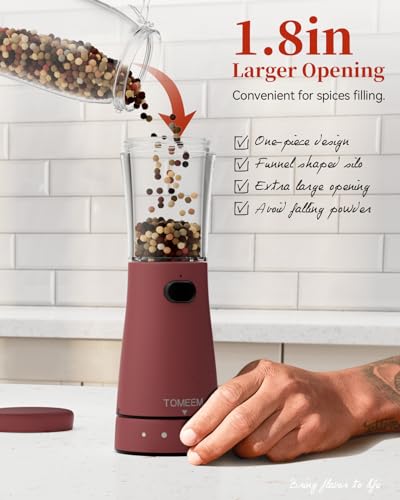 Electric Salt and Pepper Grinder Set with Storage Base (Roseo)