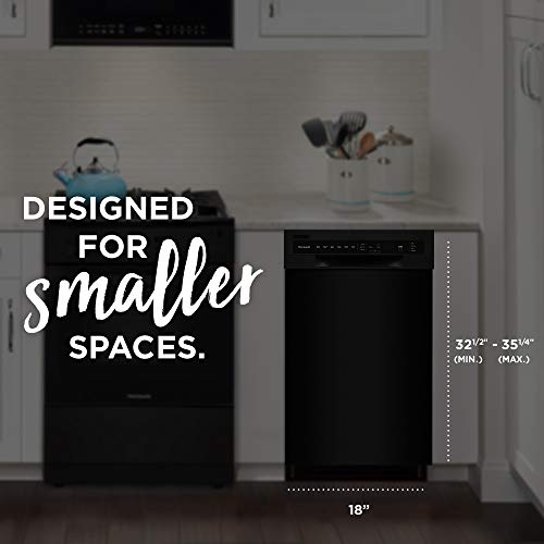 18 in. ADA Compact Front Control Dishwasher in Black with Dual Spray Arms (Black / Dishwasher Only)