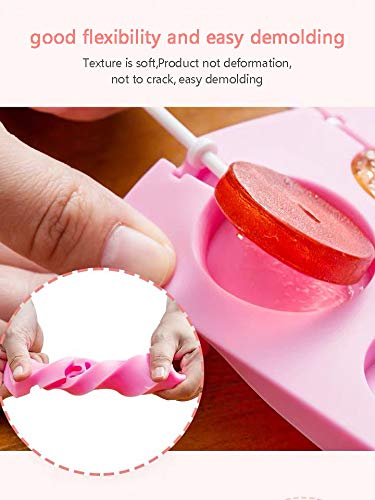 12 Capacity Silicone Lollipop Molds (Round Pink)