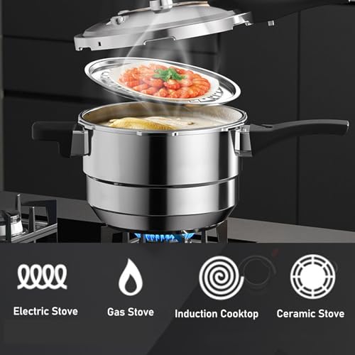 80Kpa Pressure Cooker Stainless Steel 8L Large Capacity (8.5 Quarts / Stainless steel)