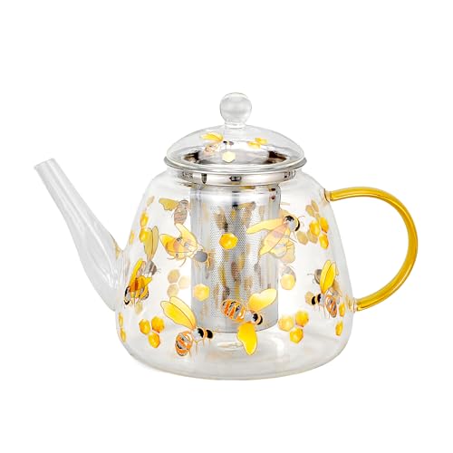 Heat Resistant Glass Teapot with Infuser (Honey Bee)