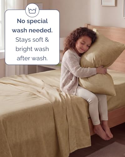 Twin Size 3 Piece Sheet Set (37 - Heathered Tan / Twin)