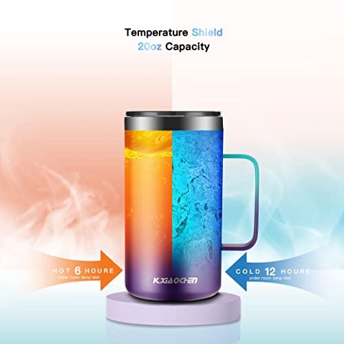 20 oz Insulated Coffee Mug (A1.Green Purple / 20 ounces (1 pack))