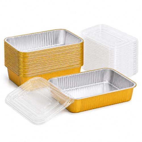 20 Pack 11"×8"×2" Aluminum Pans with Lids Heavy Duty (20 Count)