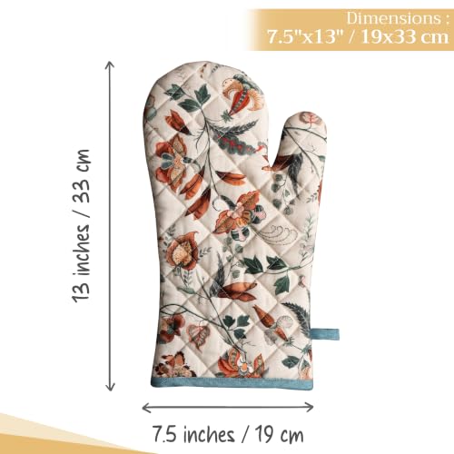 Maison d'Hermine Oven Gloves 100% Cotton Oven Mitt (060 - Dalida / 7.5" x 13" (Oven Mitt))