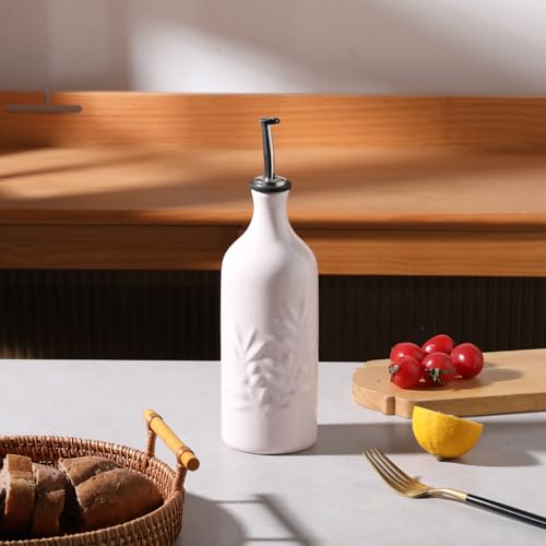 Sweejar Ceramic Olive Oil Dispenser Bottle (Rose Quartz / 20 oz, Set of 1)