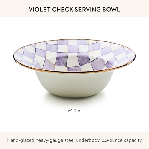 Enamel Serving Bowl (Large / Violet Check)
