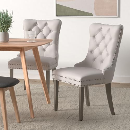 Beige Velvet Dining Chairs Set of 6 (Natural Beige)