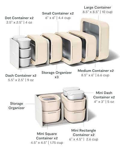 22 Piece Glass Food Storage Set (Cream / Food Storage Set (22x))