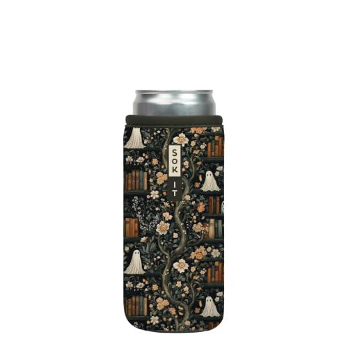 CanSok Sleeve for Beer & Soda Insulated Neoprene Cover (Ghost Stories / 12oz Slim Can Sleeve)