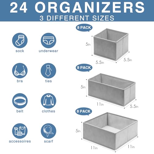 Drawer Organizer Clothes 24 Pack (24 Count)