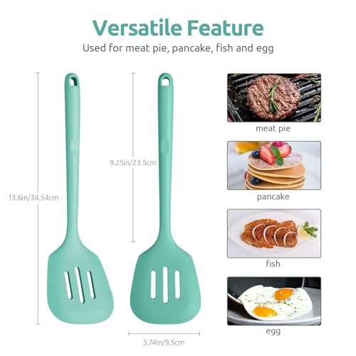 Silicone Turner Slotted Spatula (Aqua Sky / 13.6")