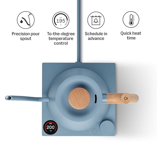 Stagg EKG Pro Gooseneck Electric Kettle (Hazy Blue with Maple Handle / EKG Pro)