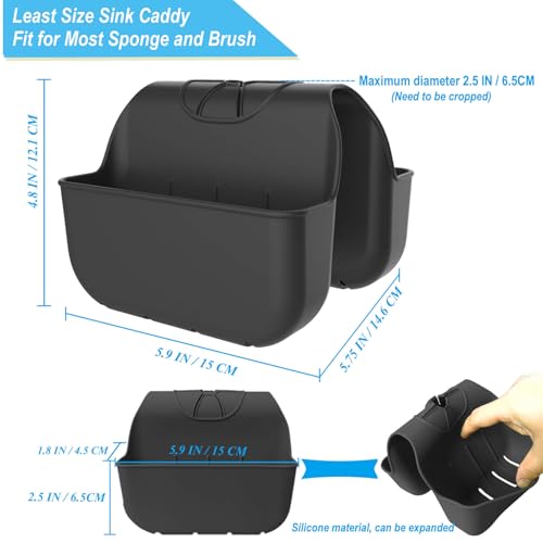 Sponge Holder for Kitchen Sink (Black)