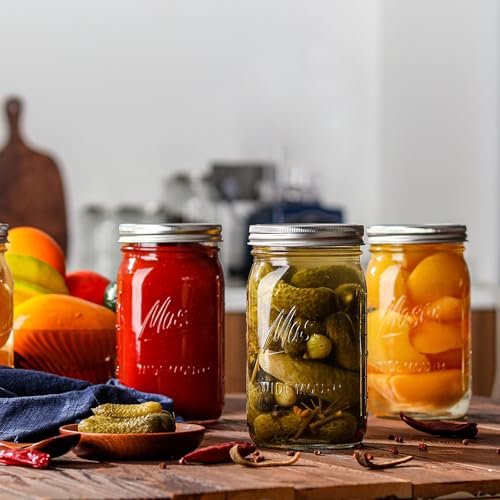 Wide Mouth Mason Jars 32 oz (32 oz-12Pack-Mason)