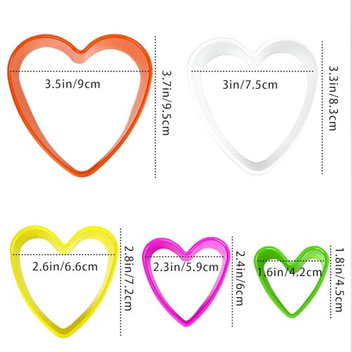 Cookie Biscuit Cutter Set (Heart Shaped, 5 Pack)