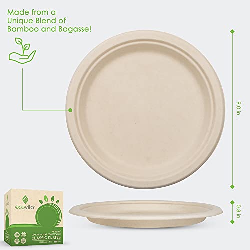 100% Compostable Paper Plates [9 in.] (Large)