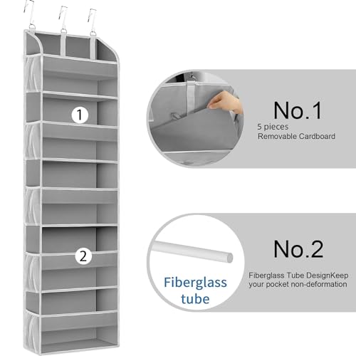 2 Pack Over the Door Storage Organizer (2 Pack / Light Gray)