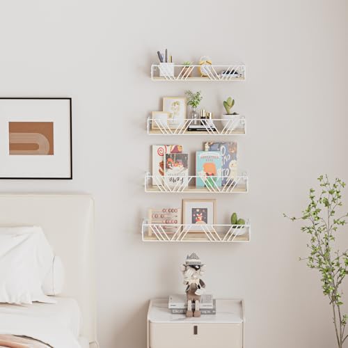 Floating Shelves for Wall Set of 4 (White)