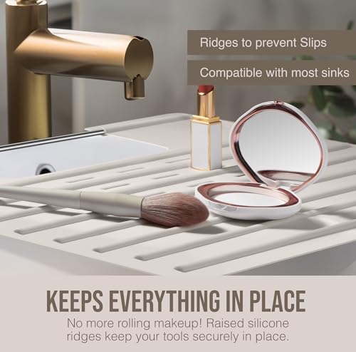 Bathroom Sink Cover for Counter Space (Taupe / Large)