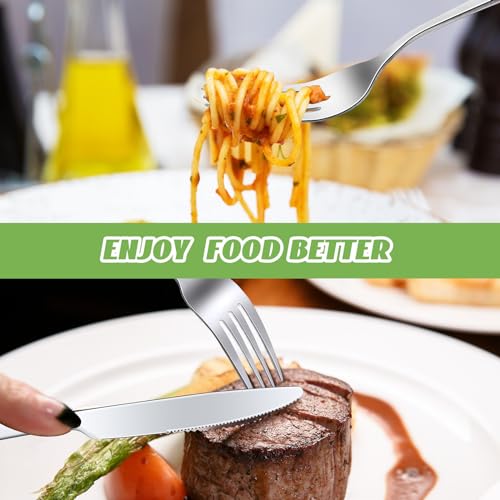 100 Pcs Stainless Steel Forks and Knives (8.4 Inches, 7.1 Inches / Silver)