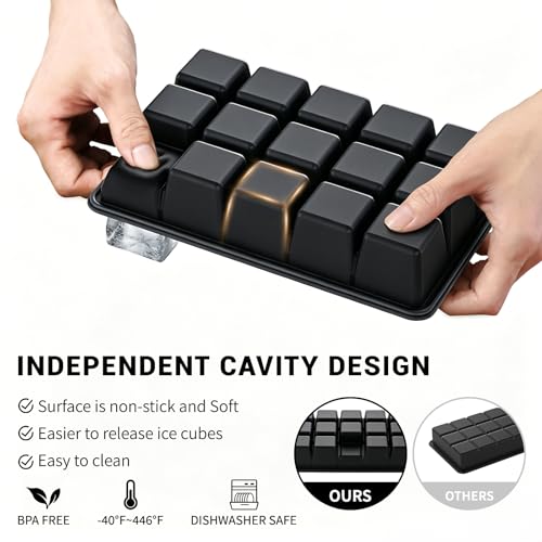 Silicone Ice Cube Tray 3 Pack (Black / Ice Cube Tray 3 Pack)