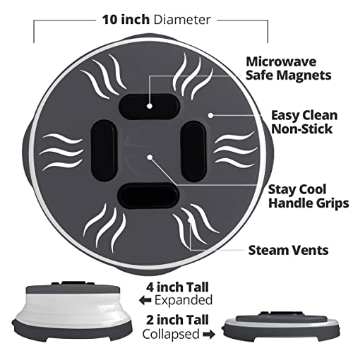 Magnetic Microwave Splatter Cover (10 Inch - Compact Microwaves - Graphite)