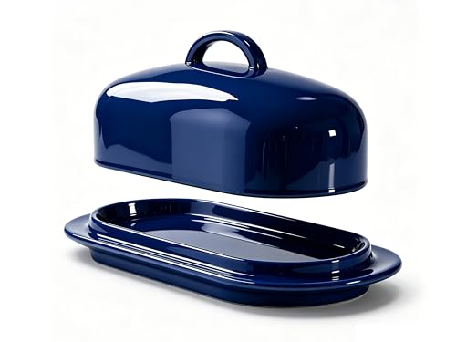 Ceramic Butter Dish with Lid (Navy)