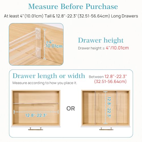 4" Regular Upgrade Drawer Dividers for Clothes (4 Count)