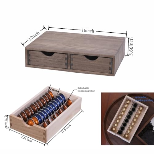 Coffee Pods Storage Drawer Holder for Capsules (HD-CF1D2C-DK-US)