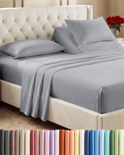 Flex Top Split Head King 4 Piece Sheet Set (05 - Steel Blue / Split Head/Flex Top)