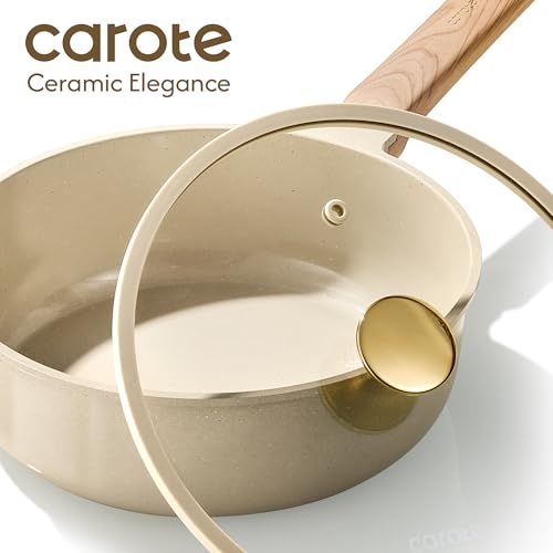 22pcs Ceramic Cookware Sets (Oatmeal / 22 Piece)