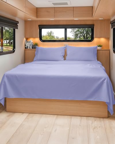 Short Queen Size 4 Piece Bed Sheet Set (35 - Lavender / Short Queen)