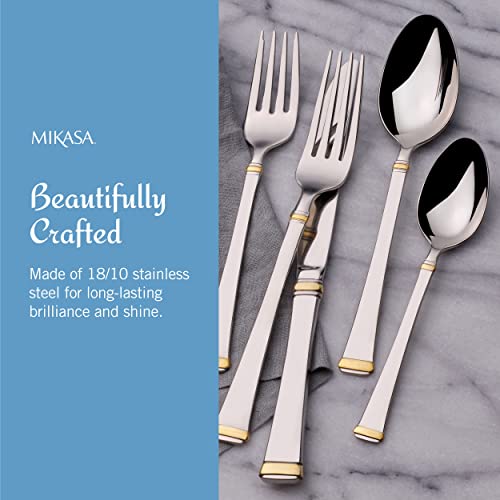 Harmony 65 Piece Flatware Set for 12 (65 Piece Set / Harmony Gold Accent)