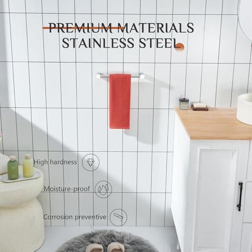 Towel Bar for Bathroom Wall Chrome 12 (Polishd Chrome / 12-Inch)