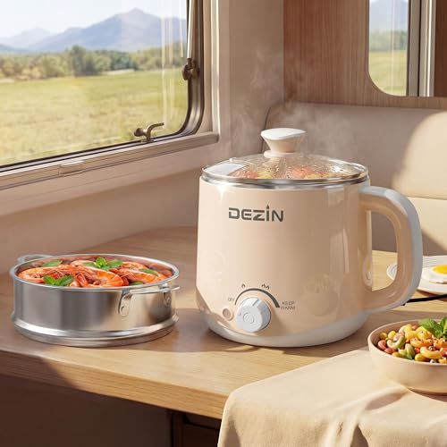 1.6L Electric Pot with Steamer (1.7 Quarts / Creamy Beige)