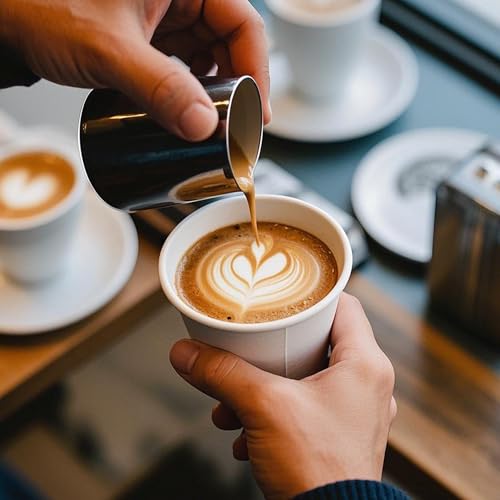 100 Pack 8 oz Disposable Paper Coffee Cups (White / 8 oz)
