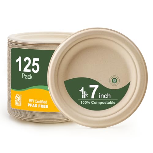 7 Inch Paper Plates 125 (Natural / 7Inch（125 PCS）)
