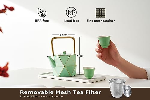 Cast Iron Teapot (30 oz / Aqua Diamond)
