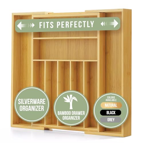 Bamboo Drawer Organizer (Natural / 9 Slot)