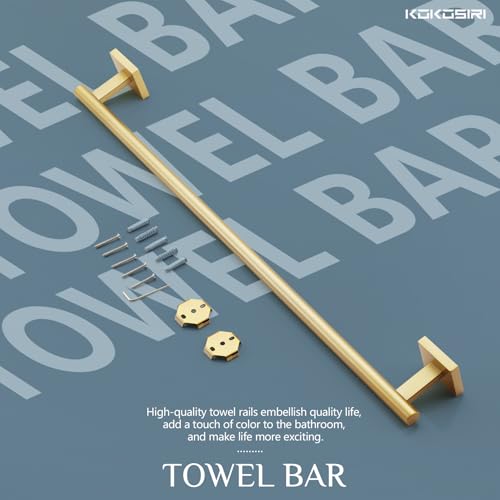 Bathroom Towel Bar Bath Towel Holders for Toilet Kitchen Cabinet Wall Mount 24 Inch Brushed Gold Stainless Steel B4005BG (Brushed Gold / 24-Inch)