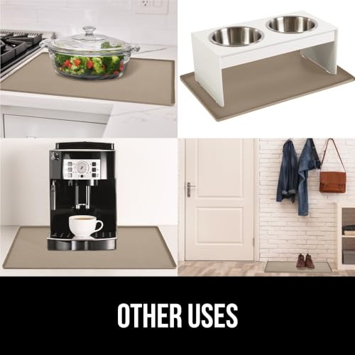 Waterproof Silicone Under Sink Mat (Beige / 19"w X 34"l)