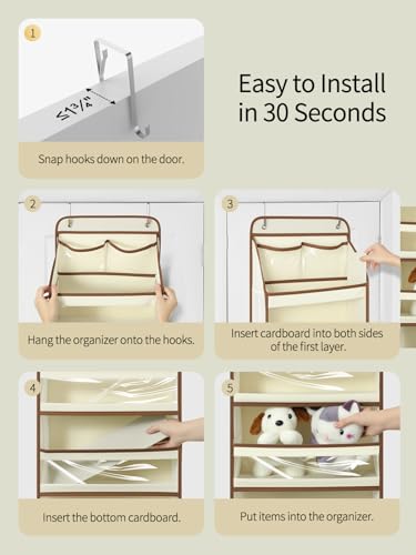 5 Tier Over the Door Organizer (Beige / 5 Tier)