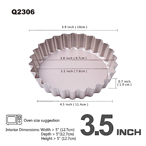 Mini Tart Pan Set (4" Round Mini 4Pcs (Champagne Gold))