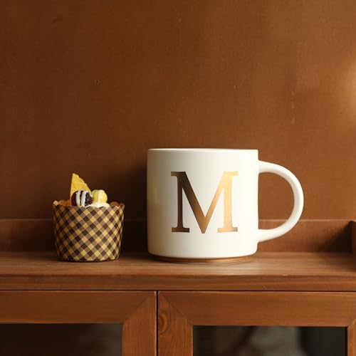 Monogram Ceramic Mugs (gold-M)